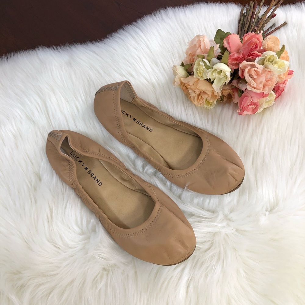 Lucky Brand Tan Leather Ballet Flats